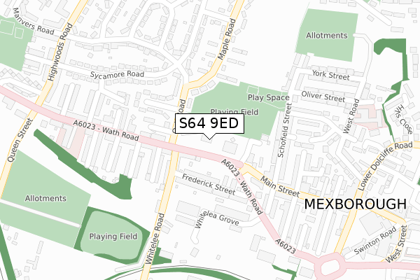 S64 9ED map - large scale - OS Open Zoomstack (Ordnance Survey)