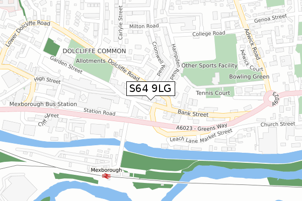 S64 9LG map - large scale - OS Open Zoomstack (Ordnance Survey)