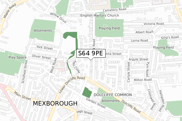 S64 9PE map - large scale - OS Open Zoomstack (Ordnance Survey)