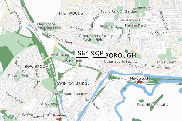 S64 9QP map - small scale - OS Open Zoomstack (Ordnance Survey) S64 9QP map - small scale - OS Open Zoomstack (Ordnance Survey)
