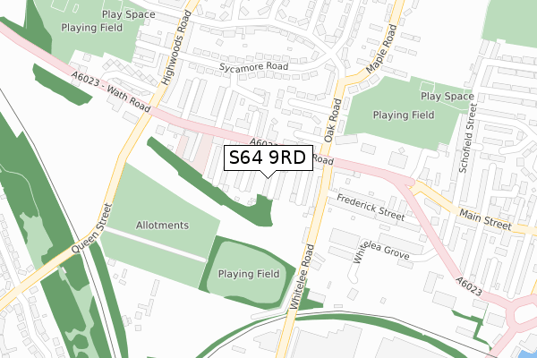 S64 9RD map - large scale - OS Open Zoomstack (Ordnance Survey)