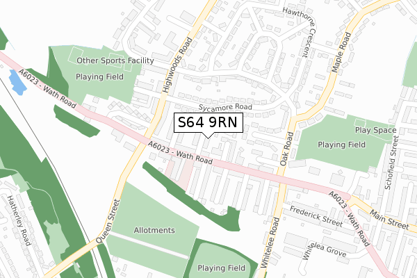 S64 9RN map - large scale - OS Open Zoomstack (Ordnance Survey) S64 9RN map - large scale - OS Open Zoomstack (Ordnance Survey)
