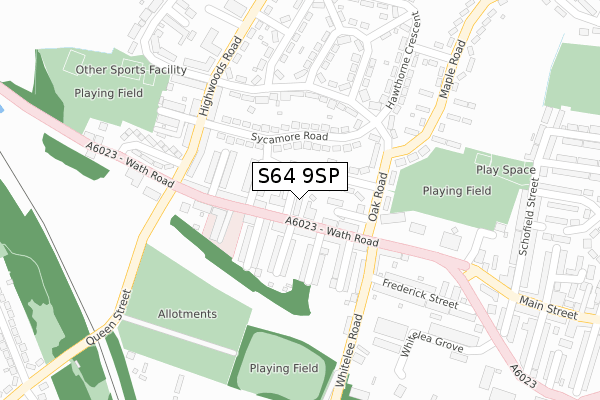 S64 9SP map - large scale - OS Open Zoomstack (Ordnance Survey)