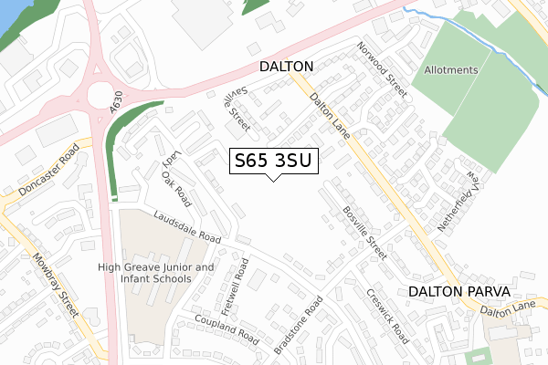 S65 3SU map - large scale - OS Open Zoomstack (Ordnance Survey) S65 3SU map - large scale - OS Open Zoomstack (Ordnance Survey)