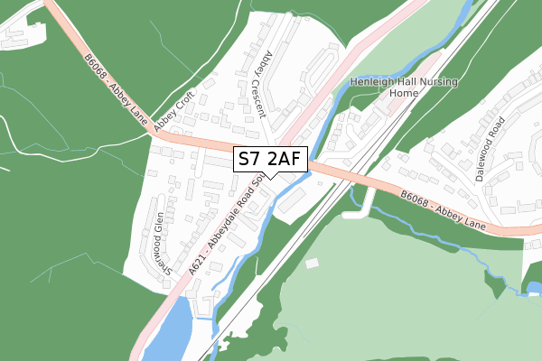 S7 2AF map - large scale - OS Open Zoomstack (Ordnance Survey)
