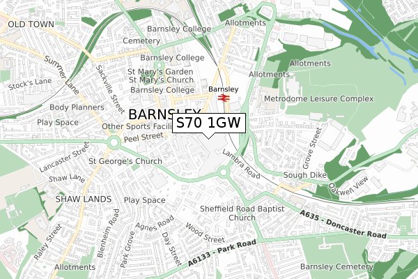 S70 1GW map - small scale - OS Open Zoomstack (Ordnance Survey) S70 1GW map - small scale - OS Open Zoomstack (Ordnance Survey)