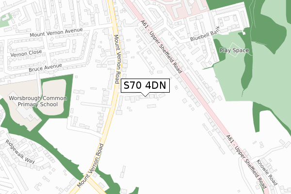 S70 4DN map - large scale - OS Open Zoomstack (Ordnance Survey)