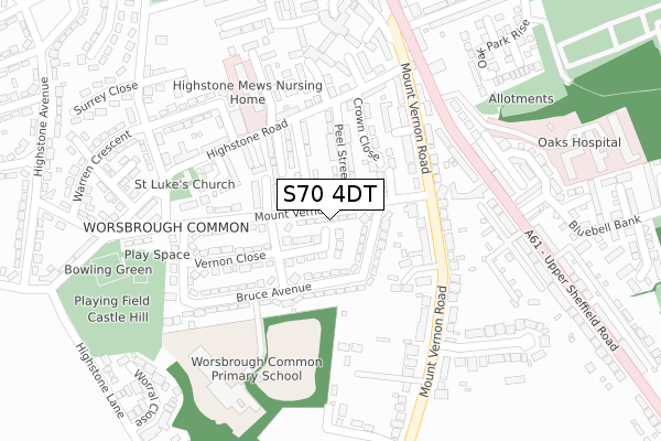 S70 4DT map - large scale - OS Open Zoomstack (Ordnance Survey) S70 4DT map - large scale - OS Open Zoomstack (Ordnance Survey)