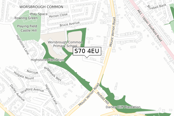 S70 4EU map - large scale - OS Open Zoomstack (Ordnance Survey)