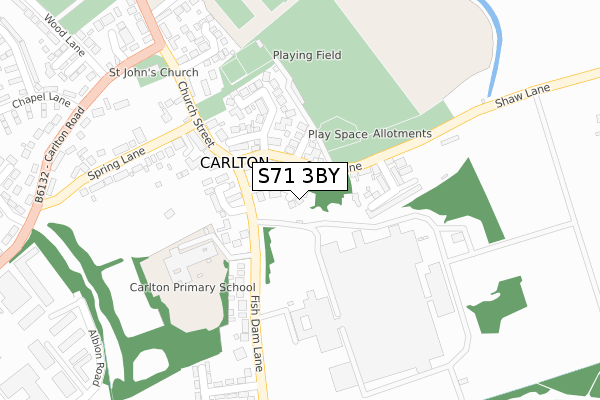 S71 3BY map - large scale - OS Open Zoomstack (Ordnance Survey)