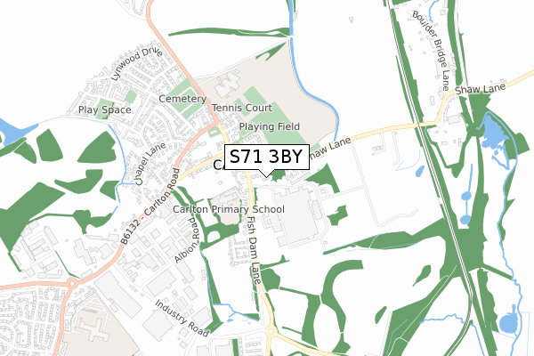 S71 3BY map - small scale - OS Open Zoomstack (Ordnance Survey)