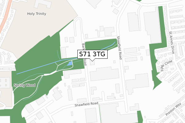 S71 3TG map - large scale - OS Open Zoomstack (Ordnance Survey) S71 3TG map - large scale - OS Open Zoomstack (Ordnance Survey)