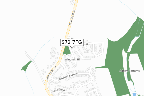 S72 7FG map - large scale - OS Open Zoomstack (Ordnance Survey) S72 7FG map - large scale - OS Open Zoomstack (Ordnance Survey)