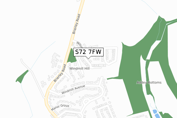 S72 7FW map - large scale - OS Open Zoomstack (Ordnance Survey) S72 7FW map - large scale - OS Open Zoomstack (Ordnance Survey)