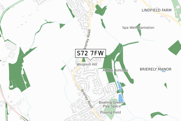 S72 7FW map - small scale - OS Open Zoomstack (Ordnance Survey) S72 7FW map - small scale - OS Open Zoomstack (Ordnance Survey)