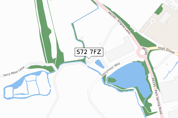 S72 7FZ map - large scale - OS Open Zoomstack (Ordnance Survey)