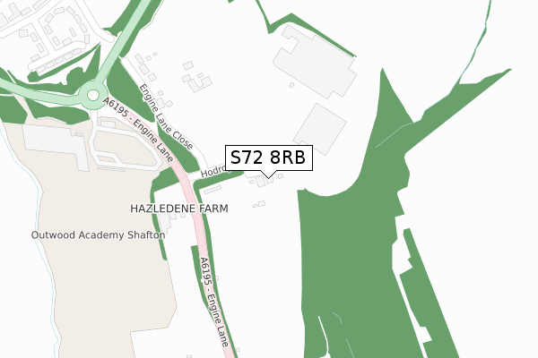 S72 8RB map - large scale - OS Open Zoomstack (Ordnance Survey)