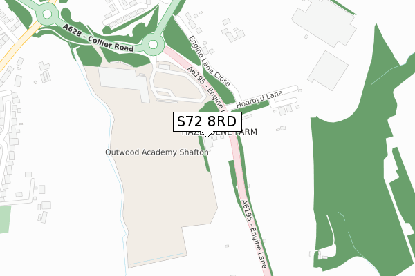 S72 8RD map - large scale - OS Open Zoomstack (Ordnance Survey)