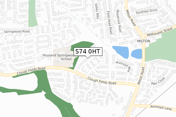 S74 0HT map - large scale - OS Open Zoomstack (Ordnance Survey) S74 0HT map - large scale - OS Open Zoomstack (Ordnance Survey)
