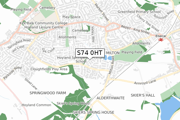 S74 0HT map - small scale - OS Open Zoomstack (Ordnance Survey) S74 0HT map - small scale - OS Open Zoomstack (Ordnance Survey)