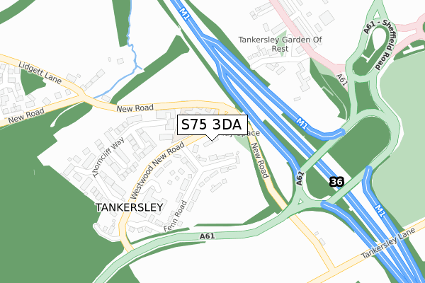 S75 3DA map - large scale - OS Open Zoomstack (Ordnance Survey)