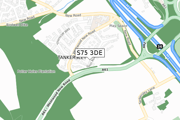 S75 3DE map - large scale - OS Open Zoomstack (Ordnance Survey)