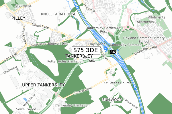 S75 3DE map - small scale - OS Open Zoomstack (Ordnance Survey)