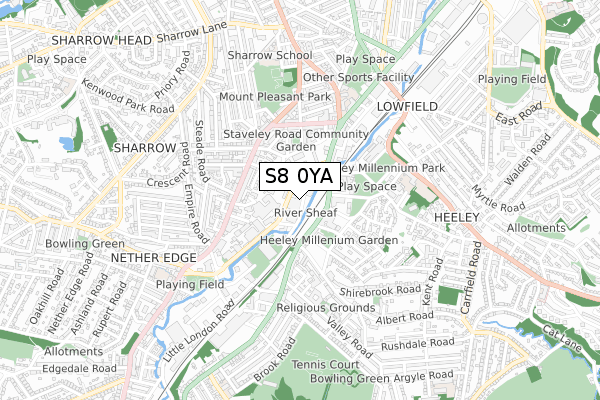 S8 0YA map - small scale - OS Open Zoomstack (Ordnance Survey) S8 0YA map - small scale - OS Open Zoomstack (Ordnance Survey)