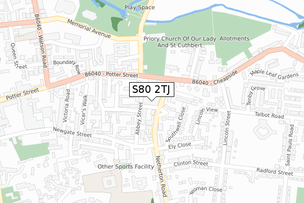 S80 2TJ map - large scale - OS Open Zoomstack (Ordnance Survey) S80 2TJ map - large scale - OS Open Zoomstack (Ordnance Survey)