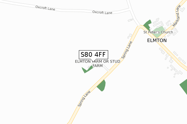 S80 4FF map - large scale - OS Open Zoomstack (Ordnance Survey)