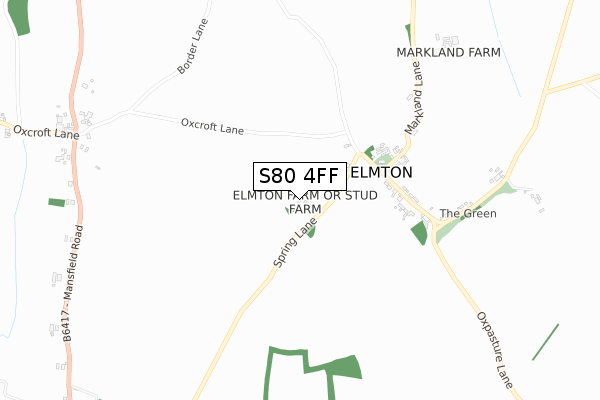 S80 4FF map - small scale - OS Open Zoomstack (Ordnance Survey)