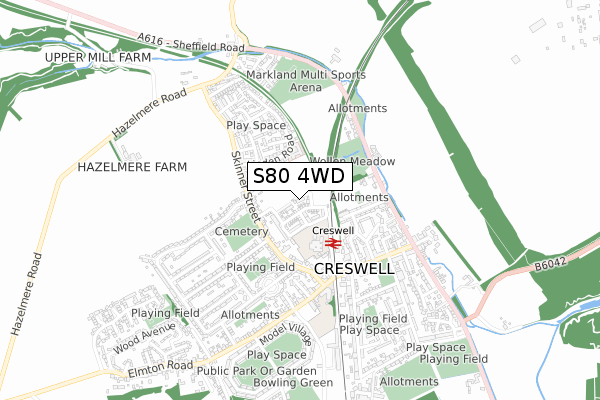 S80 4WD map - small scale - OS Open Zoomstack (Ordnance Survey)