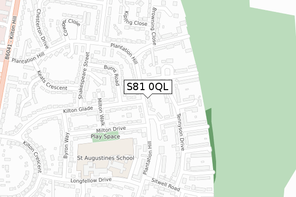 S81 0QL map - large scale - OS Open Zoomstack (Ordnance Survey)