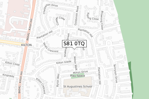 S81 0TQ map - large scale - OS Open Zoomstack (Ordnance Survey)