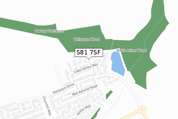 S81 7SF map - large scale - OS Open Zoomstack (Ordnance Survey)