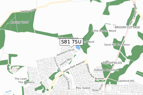 S81 7SU map - small scale - OS Open Zoomstack (Ordnance Survey) S81 7SU map - small scale - OS Open Zoomstack (Ordnance Survey)