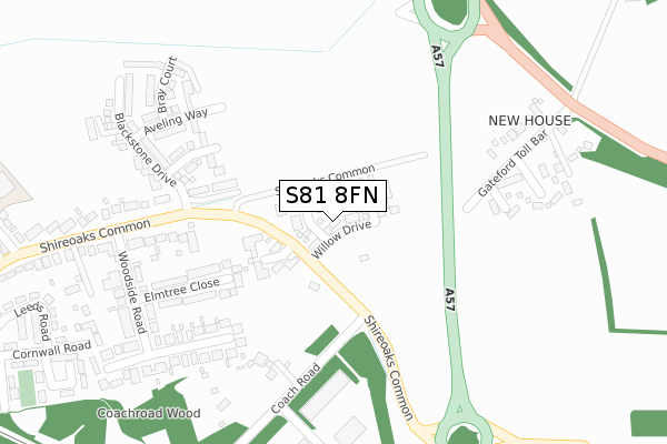 S81 8FN map - large scale - OS Open Zoomstack (Ordnance Survey) S81 8FN map - large scale - OS Open Zoomstack (Ordnance Survey)