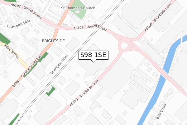 S98 1SE map - large scale - OS Open Zoomstack (Ordnance Survey)