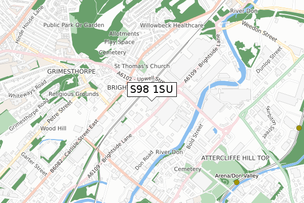 S98 1SU map - small scale - OS Open Zoomstack (Ordnance Survey) S98 1SU map - small scale - OS Open Zoomstack (Ordnance Survey)