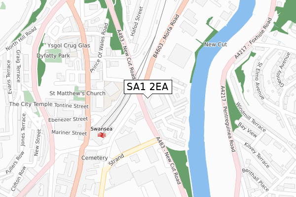 SA1 2EA map - large scale - OS Open Zoomstack (Ordnance Survey) SA1 2EA map - large scale - OS Open Zoomstack (Ordnance Survey)