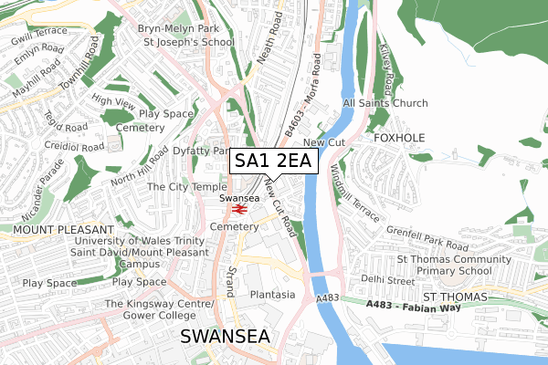 SA1 2EA map - small scale - OS Open Zoomstack (Ordnance Survey) SA1 2EA map - small scale - OS Open Zoomstack (Ordnance Survey)