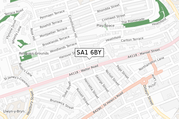 SA1 6BY map - large scale - OS Open Zoomstack (Ordnance Survey) SA1 6BY map - large scale - OS Open Zoomstack (Ordnance Survey)