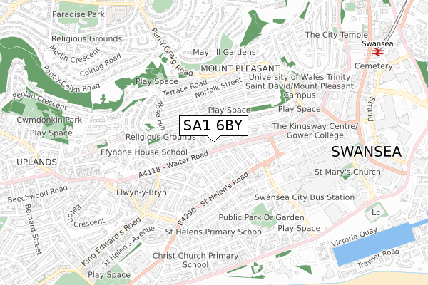 SA1 6BY map - small scale - OS Open Zoomstack (Ordnance Survey) SA1 6BY map - small scale - OS Open Zoomstack (Ordnance Survey)