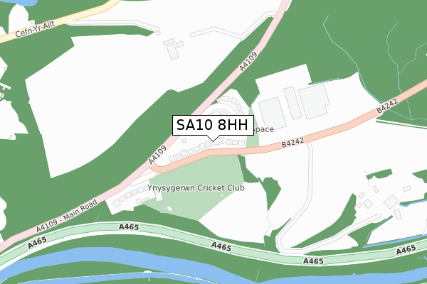 SA10 8HH map - large scale - OS Open Zoomstack (Ordnance Survey)