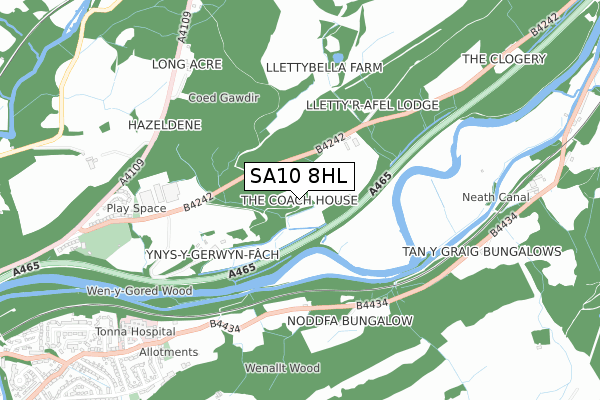 SA10 8HL map - small scale - OS Open Zoomstack (Ordnance Survey) SA10 8HL map - small scale - OS Open Zoomstack (Ordnance Survey)
