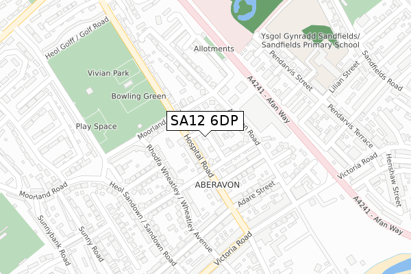 SA12 6DP map - large scale - OS Open Zoomstack (Ordnance Survey)