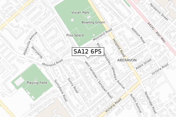 SA12 6PS map - large scale - OS Open Zoomstack (Ordnance Survey) SA12 6PS map - large scale - OS Open Zoomstack (Ordnance Survey)