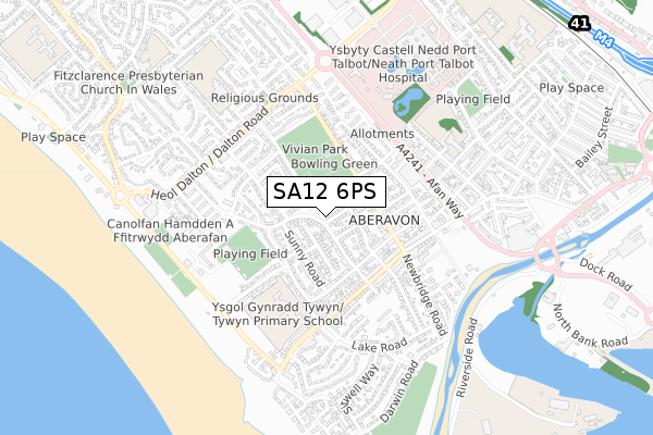 SA12 6PS map - small scale - OS Open Zoomstack (Ordnance Survey) SA12 6PS map - small scale - OS Open Zoomstack (Ordnance Survey)