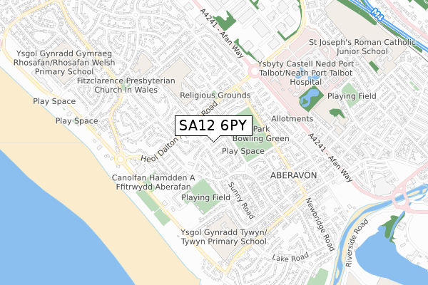 SA12 6PY map - small scale - OS Open Zoomstack (Ordnance Survey) SA12 6PY map - small scale - OS Open Zoomstack (Ordnance Survey)