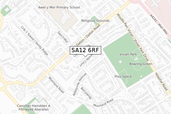 SA12 6RF map - large scale - OS Open Zoomstack (Ordnance Survey) SA12 6RF map - large scale - OS Open Zoomstack (Ordnance Survey)